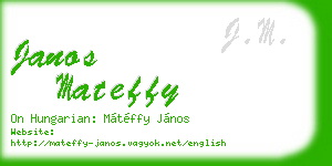 janos mateffy business card