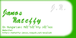 janos mateffy business card